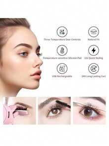 Modern Women's Eyelash Curler, USB Rechargeable, Fast Heating, Quick Curling Of Eyelashes And Easy Achievement Of Perfect Eyelash Curling, Perfect Gift For Girlfriends, Friends, And Mothers - Multicolor - View 7