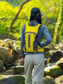 Mochila ligera para senderismo al aire libre, mochila unisex para montañismo, camping y ciclismo - Amarillo - Ver 3