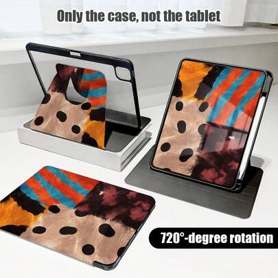 1pc 360° Rotating Flip Stand Protective Case, Available In Orange, Blue, Black, Brown Color Blocks Pattern, With Pen Slot, PU Leather Case With Auto Sleep/Wake Function, Compatible With Honor Pad 8/9/10, Honor GT 11.5inch/X7/X8A/X9/X8Pro/X9Pro/V9/V8 Pro, Matepad 11 Inch 2023/2022 Model/MatePad 11.5 (2026), , , And More