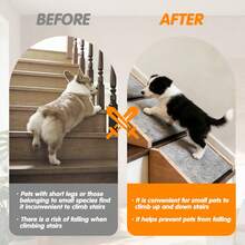 Wooden Pet Stairs – Felt Surface – Non-Slip Dog Cat Steps – 30cm – For Bed Sofa – Small Medium Pets - Khaki - View 7