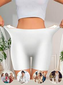 4pcs Women's High Waist Hipster Panties, Tummy Control & Butt Lifting, Solid Color Minimalist Design, Comfortable Fabric, Skin-Friendly & Breathable, Smooth Texture, Anti-Exposure, Ideal Holiday Gift - Multicolor - View 3