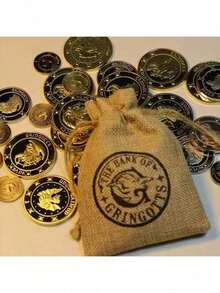 Gringotts Gold Coin - Galleon Coin Pendant - Necklace For Men - Lucky Coin - Game Prop Magic - Multicolor - View 1