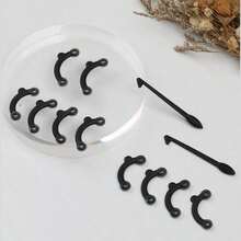 1 set Realzador de almohadilla nasal de silicona, Set de realzador de almohadilla nasal de silicona, Almohadillas moldeadoras de nariz 3D invisibles, Sin olor, Sin electricidad, Sin batería, Herramientas para enderezar la nariz, Con empaque de caja transparente para el cuidado facial - Negro - Ver 6