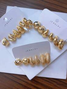 Women Earring Sets - Gold - View 2