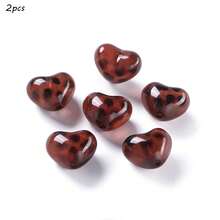 新款豹纹亚克力散珠心形星形透明直孔DIY手机链串珠材料 - 彩色 - 查看 31