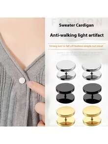 Klip Gesper Spiral Tanpa Jahit, Warna Campuran, Pengikat Logam yang Dapat Dilepas, Klip Dekoratif untuk Sweater, Rok, Celana, Kerah, dan Aksesoris Perbaikan Ujung Pakaian. - MultiWarna - View 2