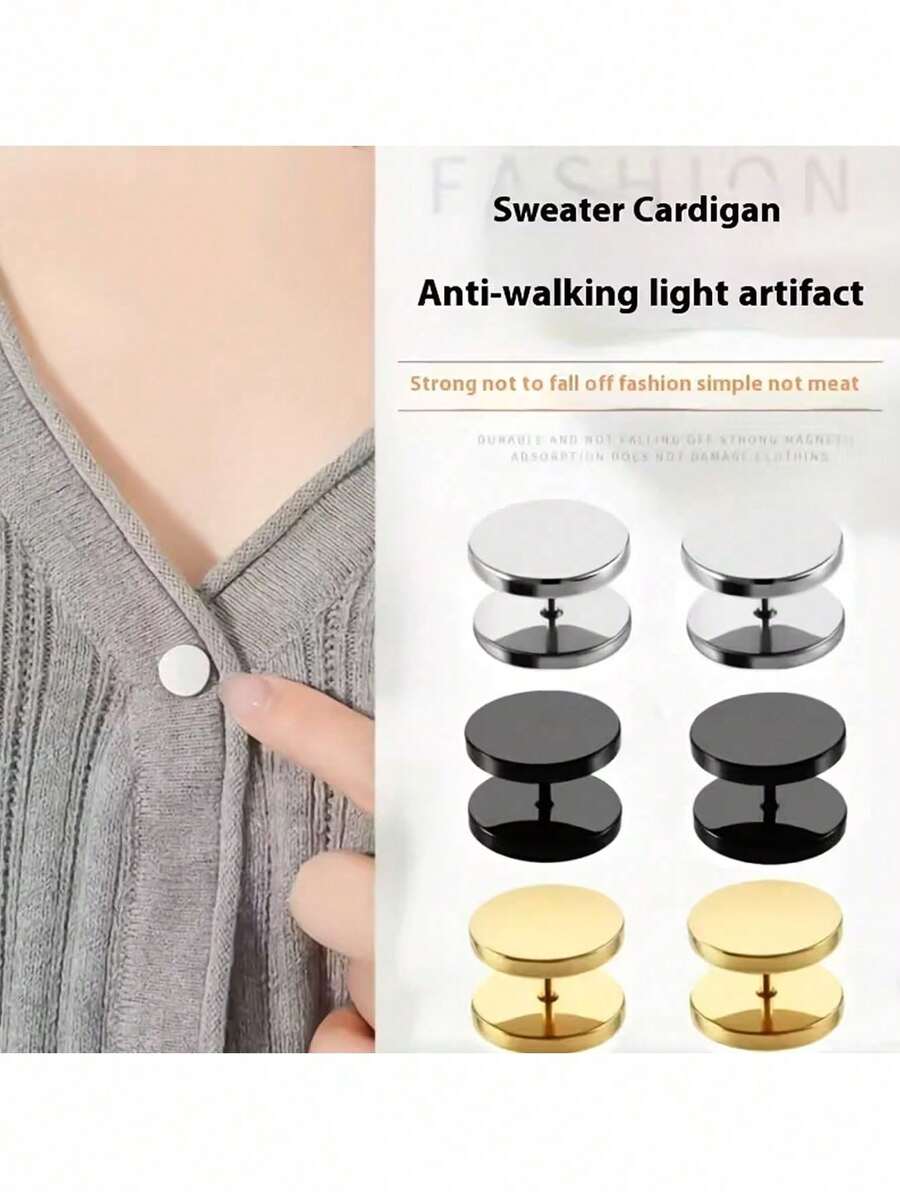 Klip Gesper Spiral Tanpa Jahit, Warna Campuran, Pengikat Logam yang Dapat Dilepas, Klip Dekoratif untuk Sweater, Rok, Celana, Kerah, dan Aksesoris Perbaikan Ujung Pakaian.