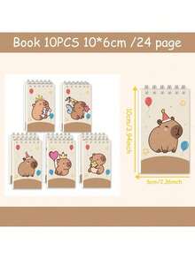 12pcs Water Vole Office Supplies Set, Including 12/10/8/6/5/4 Pieces Of Rilakkuma & Stitch Themed Cute Pocket Notebook, Memo Pad, Stationery For Students And Office Use, Perfect Back To School Gift (Some Items May Be Random) - Multicolor - View 4