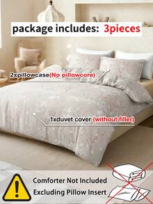 三件套水墨梅花印花被套，采用超柔软透气优质超细纤维面料，四季皆宜，可机洗，不易褪色，不起球，防缩水，抗皱，适合新式中式、现代简约、侘寂和清新风格，易于打理，适用于特大号/大号/标准双人床/单人床，是居家、宿舍、公寓、客房、度假屋、租赁和送礼的理想之选。 - 彩色 - 查看 9