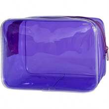Neon Pouch Small, Makeup Bag, 7"X2.3"X4.7" Size TSA Approved Toiletry Bag, Clear Travel Bags For Toiletries, Clear Cosmetic Bag For Women And Men Small (Transparent (Black Bone)) - 橘子 - 查看 1