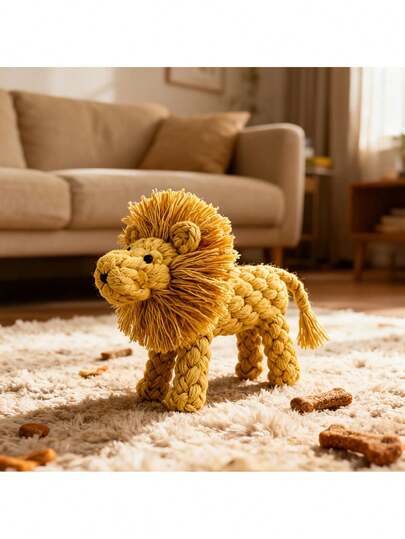 Juguete de cuerda para masticar con forma de león - Duradero y adecuado para perros pequeños y medianos, para moler los dientes, regalo de Navidad, juego interactivo para interiores y exteriores, juguete para mascotas, regalo resistente a mordeduras, para la dentición, muy adecuado para que los perros jueguen, portátil para uso en exteriores y juegos diarios en interiores, adecuado para perros pequeños y medianos, masticable, regalo cálido de compañía para Año Nuevo, juguete de cuerda para perros, juguete para cachorros, juguete para masticar cachorros, juguete de entrenamiento para cachorros, juguete para cachorros, juguete para morder, juguete para masticar cachorros, juguete interactivo para mascotas, mascota, cuerda, mascota perro