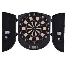 HOMCOM Diana Electrónica Digital Diana con 6 Dardos hasta 8 Jugadores Marcador Puertas Laterales Pantalla LCD y 26 Juegos 44x4,4x50 cm Negro - Negro - Ver 2