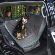 Kurgo Wander Dog Hammock Style Seat Cover for Pets Pet Seat Cover Dog Car Hammock Water-Resistant Khaki 27.5" Wide Heather Charcoal Grey Model:K01783 - Gris carbn jaspeado - Ver 3