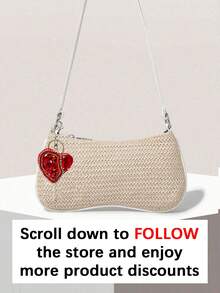 Simple And Fashionable Holiday Bag Pendant, Contrasting Color Beaded Simulated Coconut Tree Pendant, Exquisite Mini High-Value Decoration, Niche Design Sense Daily Versatile Pendant, Suitable For Daily Bag And Clothing Matching On Seaside Vacation - Red - View 2