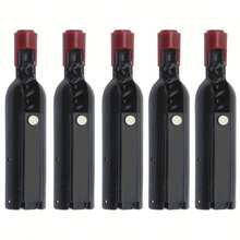 1个/5个/10个装啤酒瓶开瓶器，冰箱贴，创意葡萄酒瓶开瓶器，多功能厨房开瓶器，二合一开瓶器，折叠香槟瓶造型冰箱贴葡萄酒开瓶器 - 黑色 - 查看 3