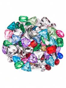 100/50颗 18毫米心形亚克力水晶水钻，适用于DIY工艺品、婚礼装饰、手机壳装饰 | 复活节和母亲节的理想礼物 - 多色2 - 查看 2