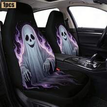 1pc Car Seat Cover With Anime Ghost Print, Ice Silk Fabric, Universal Fit For SUV And Sedan - Multicolor - View 3