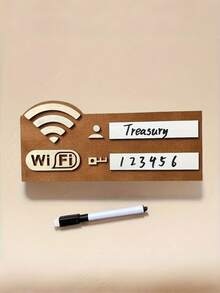 1 biển báo mật khẩu WiFi bằng gỗ, biển chỉ báo mạng không dây treo tường, phụ kiện trang trí nhà cửa đa chức năng. - A - Xem 8