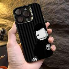Figura  negra con lápiz labial negro.funda de teléfono Fundas compatibles con ,Apple,VIVO,OPPO,,, y Honor.Fabricadas en silicona TPU,ofrecen protección contra golpes y caídas. - Negro - Ver 4
