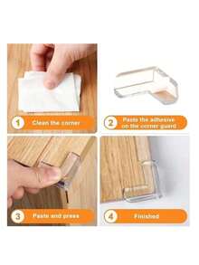 3 pièces/4 pièces Set Butoir de porte transparent [Adhésif sans impact], Protège-poignée de porte transparent, Coin anti-collision côté gauche, Design à coussin en silicone - Convient pour divers amortisseurs de meubles, Applicable aux sols en bois/carrelage, Convient pour la maison et le bureau - Aucun perçage requis - Voir 8