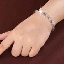 1pc Delicate Hollow Plum Blossom Shaped Design Cubic Zirconia Inlaid Women Fashion Bracelet - Multicolor - View 3