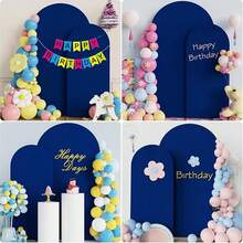 Arco de Casamento Wokceer Backdrop Cover 7,2 pés, 2 conjuntos de Capa Ajustável de Spandex para Arco de Casamento de 6 pés com Parte Superior Redonda, Suporte Chiara Backdrop Cover para Decoração de Festa de Aniversário, Cerimônia e Banquete - Visão 6