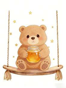 Cartoon Bear Swing Switch Sticker, Cute Cartoon Swing Leopard, Cute Cartoon Kitten, Rabbit, Leopard, Bedroom Hallway Living Room Home Switch Sticker, Decorative Wall Sticker, Self-Adhesive, Vinyl Material, Convenient And Practical - Multicolor - View 19