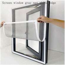 Màn chống muỗi tự dính DIY cho nhà bếp, phòng ngủ, sử dụng được quanh năm, lưới cửa sổ thoáng khí chống côn trùng với lưới màu xám và viền trắng. - Cửa sổ màn hình viền trắng màu xám - Xem 11