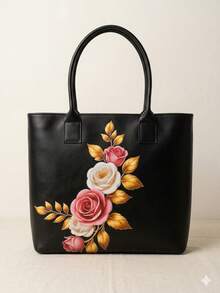 Women's Casual Tote Bag For Everyday Use, Work, College - 黑色 - 查看 4