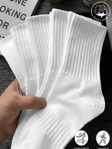 40只/30只/24只装 男女通用舒适运动袜，男士长袜，适合运动和训练；女士长袜，适合休闲和商务穿着；抗菌、柔软、黑白配色、防臭、吸湿排汗、轻便舒适；适合秋冬季节；20只/10只/8只/6只/4只/2只装 - 彩色 - 查看 1