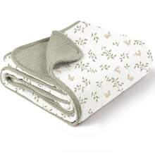 102,5 cm x 91,5 cm unisex babyfilt i bomull, dubbelt lager ren bomullsfilt för spädbarn, supermjuk och lätt - Multifärgad - Visa 10