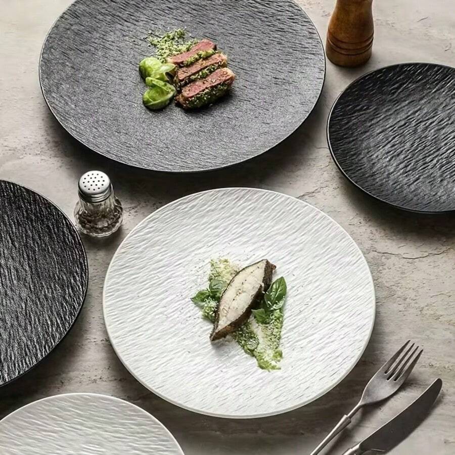 Bộ 2 đĩa sứ nứt cao cấp dùng trong gia đình, đĩa tráng miệng, đĩa ăn nhẹ, bộ đồ ăn, đĩa nhựa, khay phục vụ, đồ dùng nhà bếp, đĩa tiệc, đĩa dã ngoại.