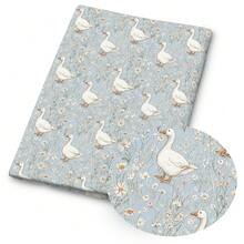 1 tấm vải chần bông in hình vịt và nơ kiểu cổ điển - 59 x 19,68 inch (150 x 50 cm) - Vải polyester cắt sẵn với họa tiết vịt kiểu nông trại màu pastel - Thích hợp cho may vá DIY, làm sổ lưu niệm, khăn trải bàn và các sản phẩm thủ công. - con vịt - Xem 11