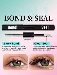 DIY D型卷翘假睫毛，单根睫毛簇，用于嫁接睫毛，自然轻盈，打造纤长浓密效果，柔软轻盈的假睫毛 - 彩色 - 查看 10