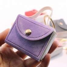 1 Móc khóa da PU thời trang đường phố thanh lịch, khâu khối màu, có khóa xoay và ví đựng tiền xu, phụ kiện xe hơi dễ thương theo phong cách Goth Y2k, phụ kiện túi xách, dây đeo có ngăn đựng thẻ, phụ kiện xe hơi, móc khóa túi xách - Nhiều màu - Xem 12