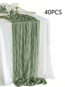 6er Pack leicht grüner Käse Tischläufer 10ft Gaze Käsetuch Tischläufer 35x120cm Krepp Stoff für Weihnachtsparty, Dekorative Dusche, Sommerhochzeit, Bankett, Heim-Dekoration - Olivgrün - Übersicht 17