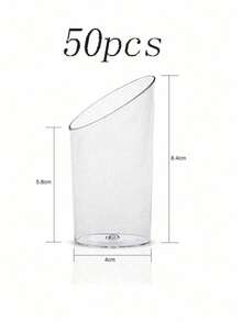 50/30/20/10个装透明塑料斜角杯，布丁果冻冰淇淋杯，甜点杯，派对婚礼餐饮用品食品容器，迷你甜点开胃菜杯，餐厅迷你开胃菜盛放杯，适用于派对、婚礼、餐饮、冰淇淋、布丁和食品容器，厨房用品 - 透明 - 查看 14