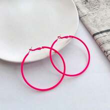 A Pair Of Women's Earrings, Both Elegant And Practical, Can Perfectly Match Any Outfit And Serve As An Ideal Accessory To Enhance The Overall Look. - 玫紅色 - 查看 1