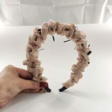 1pc Ballerina Girl Dreamy Bowknot Pleated Headband, High Crown Design With Ruffle Edges, Cute Hair Accessory - Multicolor - View 8