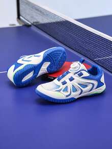 Giày cầu lông unisex, giày thể thao chuyên nghiệp chống trượt, chống mài mòn, thoáng khí, nhẹ, thích hợp cho tập luyện. - Xanh và trắng - Xem 8