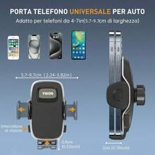 YWOR黑色车载手机支架【坚固耐用】车载出风口手机支架，免提操作，轻松夹紧，兼容和安卓智能手机，粉色汽车配件。生日礼物、母亲节礼物、圣诞节礼物。 - 黑色 - 查看 3