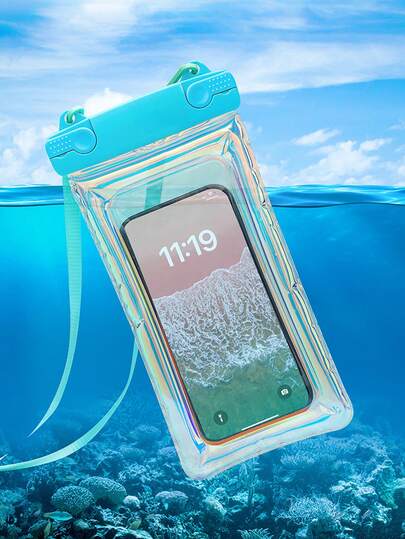 漂浮式触屏相机手机袋，激光防水袋，适用于游泳、潜水、水上运动、水上乐园、漂流，带气垫，圣诞礼物