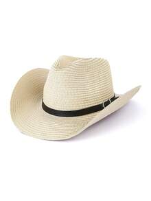 1pc Casual Straw Textured Sun Hat, Suitable For Spring, Summer, Autumn, Versatile Casual Work Holiday - Teardrop Hat - View 23