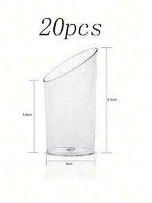 50/30/20/10个装透明塑料斜角杯，布丁果冻冰淇淋杯，甜点杯，派对婚礼餐饮用品食品容器，迷你甜点开胃菜杯，餐厅迷你开胃菜盛放杯，适用于派对、婚礼、餐饮、冰淇淋、布丁和食品容器，厨房用品 - 透明 - 查看 15