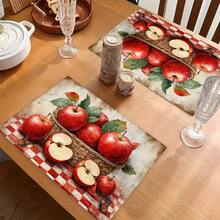 2 pezzi Tovagliette con motivo frutta, stile minimalista per colazione, decorazione tavolo da pranzo, accessori da cucina, tovagliette in lino, sottobicchieri, presine, sottopiatti, facili da pulire, adatte per casa, ristorante, sala da pranzo, set - Multicolore - Visualizzare 8