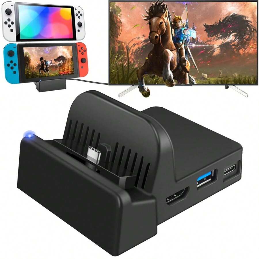 Multi-Function Nin-Switch Switch TV Dock And Charging Station With 4K HD Output, 5-Port Hub (Type-C PD, USB 3.0, Dual USB 2.0), For Nin-Switch Charger,Nin-Switch Accessories. - View 1