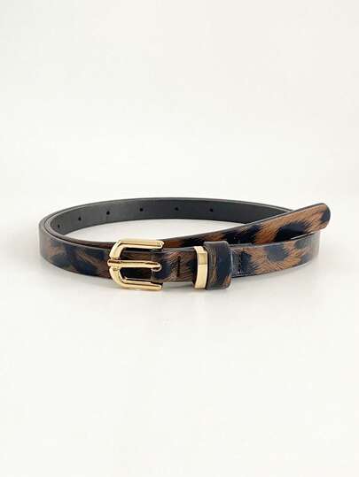 1条棕色豹纹优雅休闲细腰带，2026新款简约配饰，适合搭配牛仔裤、连衣裙、衬衫，日常、工作、上学、聚会、约会、度假等各种场合。