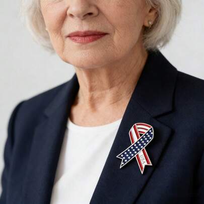 2/6pcs American Flag Badges, Patriotic Ribbons, Independence Day, American Badges, Women's Brooches, Men's Clothing, Backpacks, Hats, Veteran Memorial Commemorative Badges, Gifts