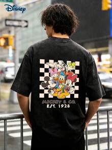 Disney RetroCommfort Colors Shirt, Anime Park T-Shirt, Cartoon Mouse And Friends Family Shirt, Pattern T-Shirt, Retro T-Shirt, Anime Shirt, Men's Plus Size T-Shirt, Retro Washed T-Shirt, Cartoon Mouse And Friends Printed Loose Short Sleeve, 230G Washed High Quality Cotton Double Sided Printed T-Shirt, Cartoon Mouse Chessboard Pattern Loose Top, Cartoon Printed Summer Couple Shirt, Cartoon Mouse Summer T-Shirt, Retro Vacation Style T-Shirt, Suitable For Summer Short Sleeved Travel And Shopping, Washed Pure Cotton Summer Short Sleeve Shirt, Summer Men's T-Shirt Cartoon Mouse And Friends Shirt - Black - View 3