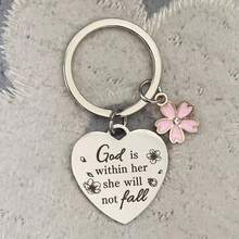 圣经钥匙扣，基督教女性礼物，十字架钥匙扣，宗教礼物，圣经礼物，信仰礼物，波西米亚休闲派对可爱街头优雅锌合金复活节 - 銀色 - 查看 2